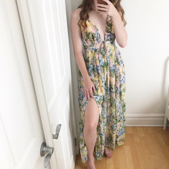 Stunning Cottagecore Statement Flowing Maxi Dress - Picture 6 of 6